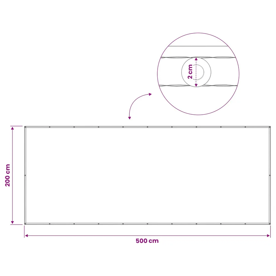 Écran de confidentialité pour balcon 200 x 500 cm - 7