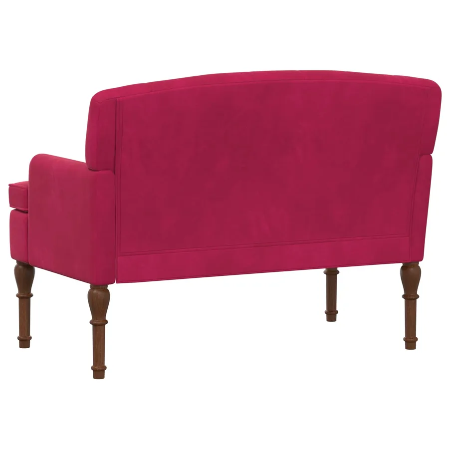Canapé love seat avec capitonnage en boutons Bordeaux Velours - 5