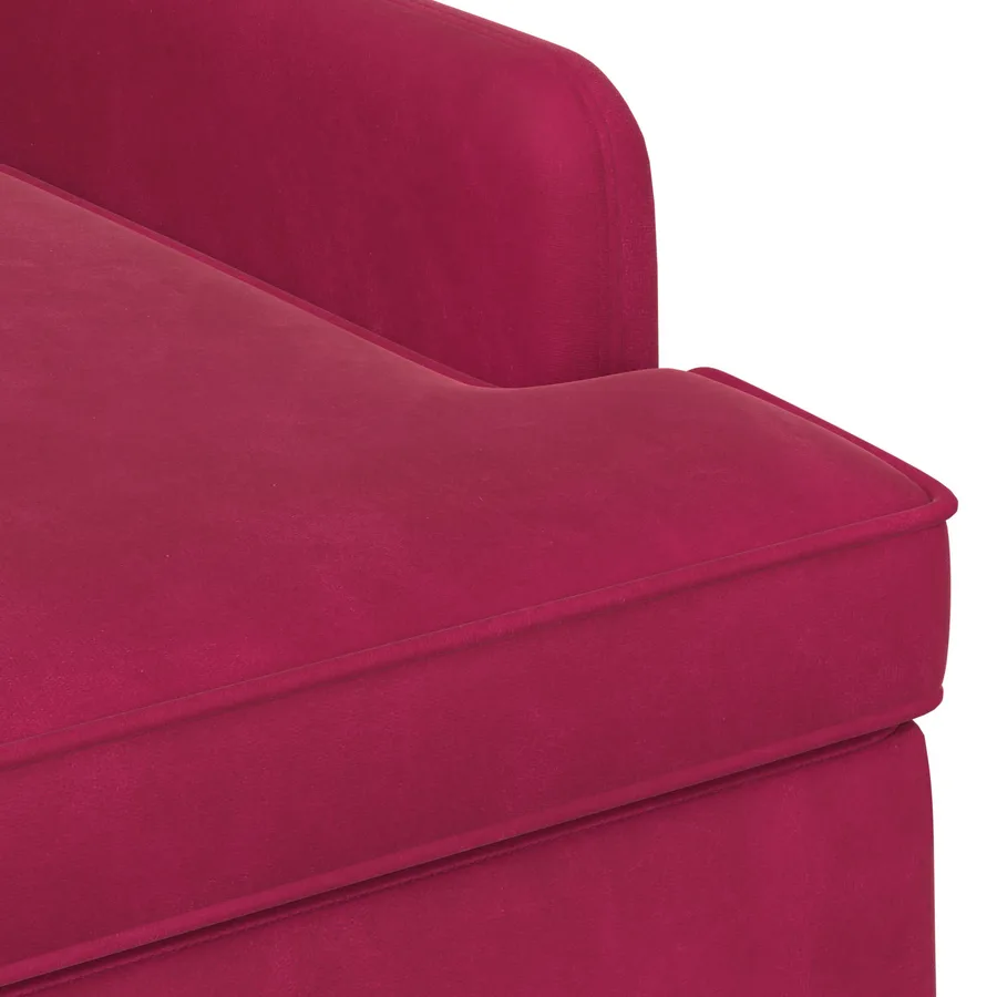 Canapé love seat avec capitonnage en boutons Bordeaux Velours - 6