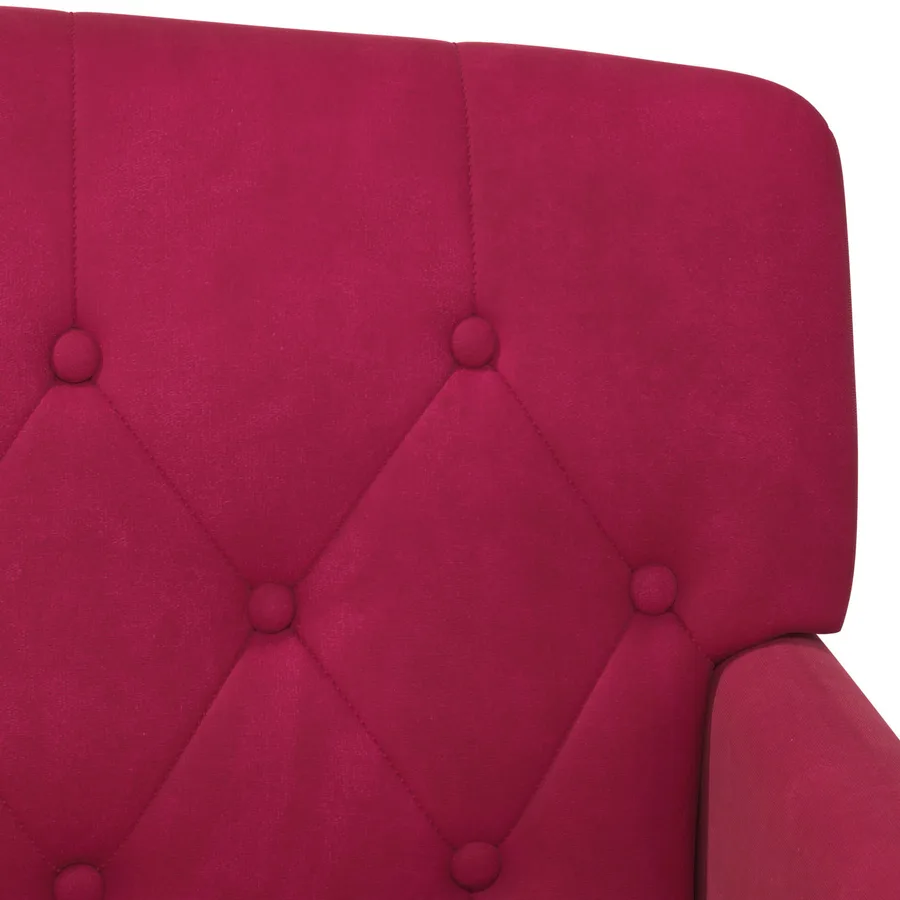 Canapé love seat avec capitonnage en boutons Bordeaux Velours - 7
