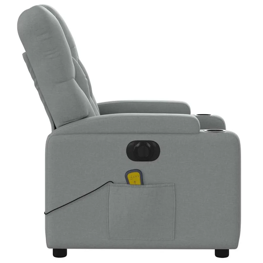 Fauteuil de massage inclinable électrique gris clair tissu - 10
