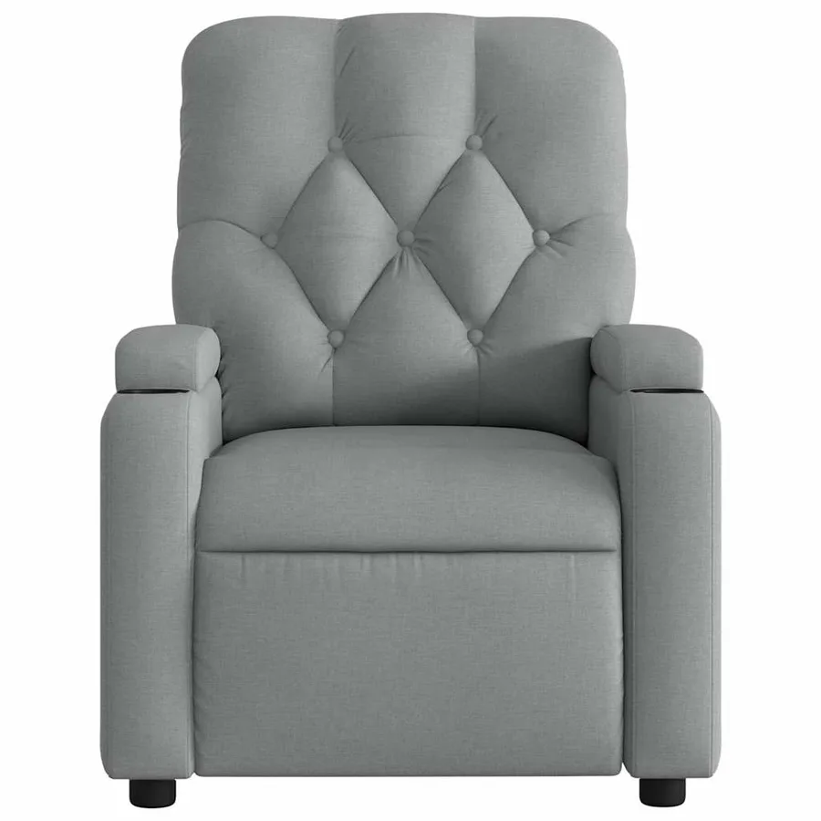 Fauteuil de massage inclinable électrique gris clair tissu - 9