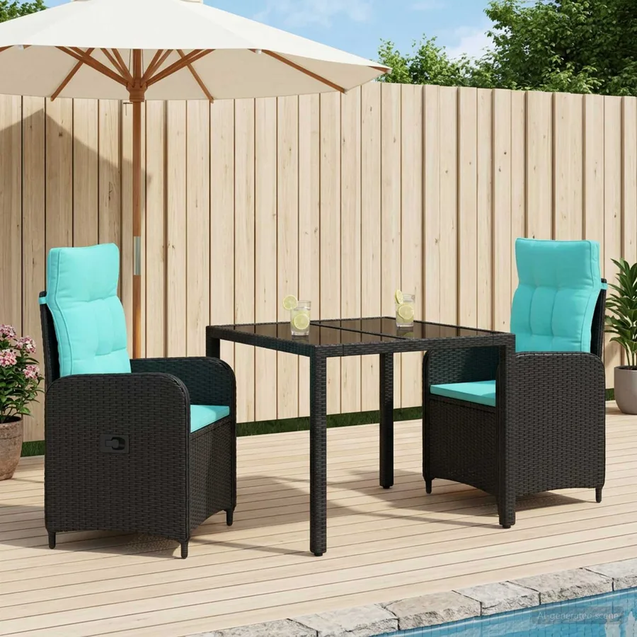 Ensemble de repas extérieur 3 pcs polyrotin - 3
