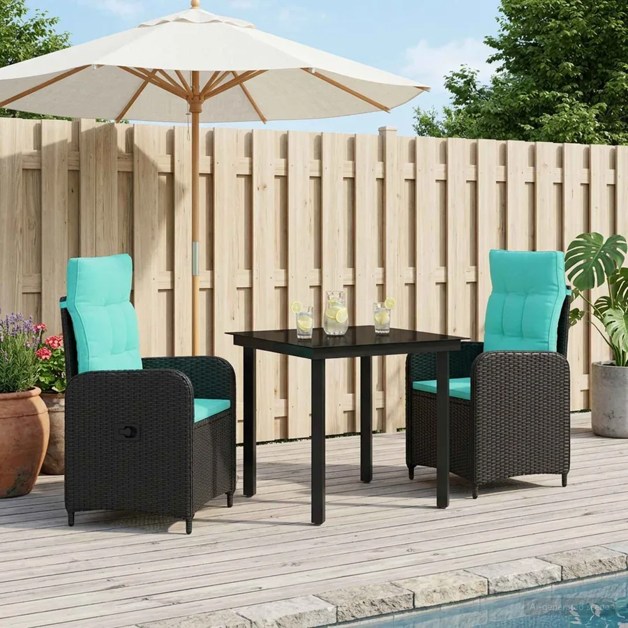 Ensemble de Tables Basses avec coussin avec oreiller 3 pcs - 3