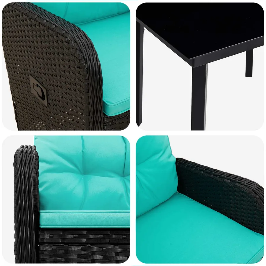 Ensemble de Tables Basses avec coussin avec oreiller 3 pcs - 7