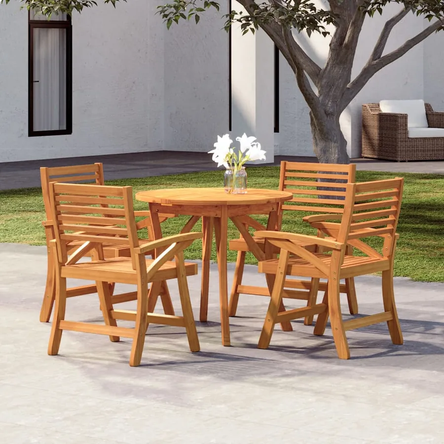 Ensemble à manger de jardin 5 pcs Bois d'acacia solide