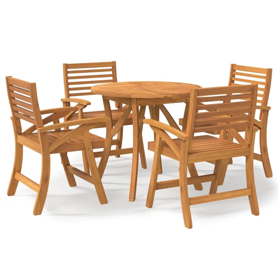 Ensemble à manger de jardin 5 pcs Bois d'acacia solide - 2