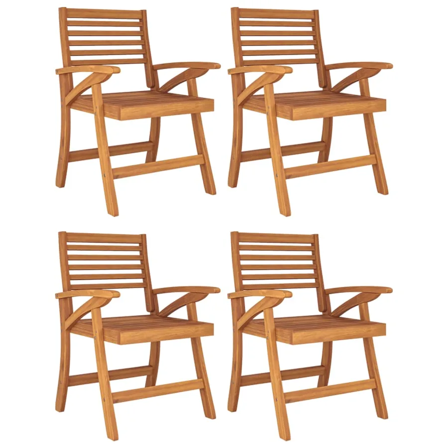 Ensemble à manger de jardin 5 pcs Bois d'acacia solide - 4