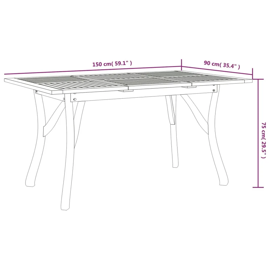Ensemble à manger de jardin 5 pcs Bois d'acacia solide - 10