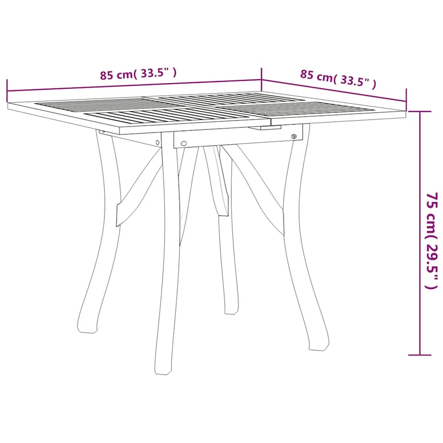 Ensemble à manger de jardin 3 pcs Bois d'acacia solide - 10