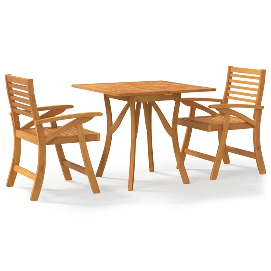 Ensemble à manger de jardin 3 pcs Bois d'acacia solide - 2