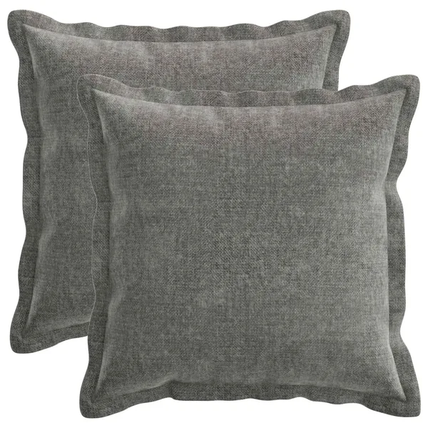 Housse de coussin 2 pcs HOUTEN Gris foncé 45 x 45 cm