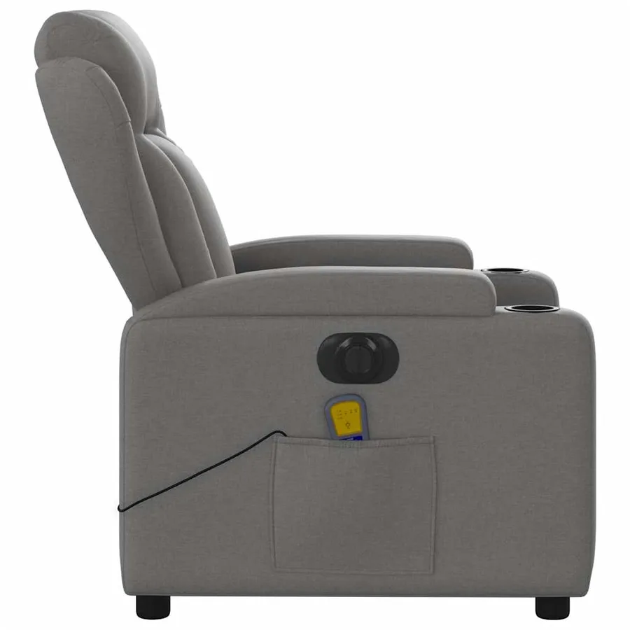 Fauteuil inclinable de massage électrique gris foncé tissu - 10