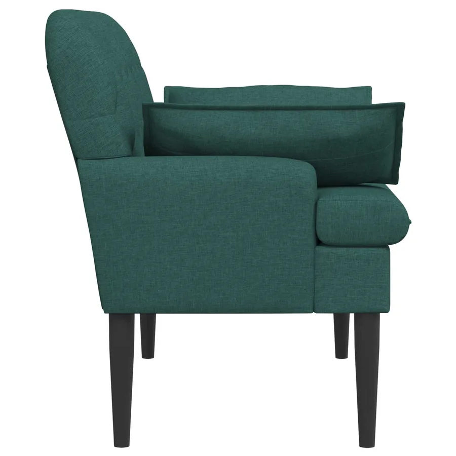 Canapé love seat avec capitonnage en boutons Vert foncé Tissu - 4