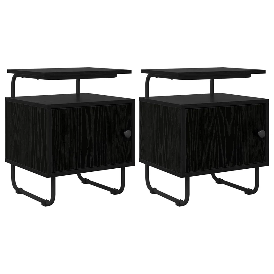 Table de chevet 2 pc Chêne noir Bois d'ingénierie