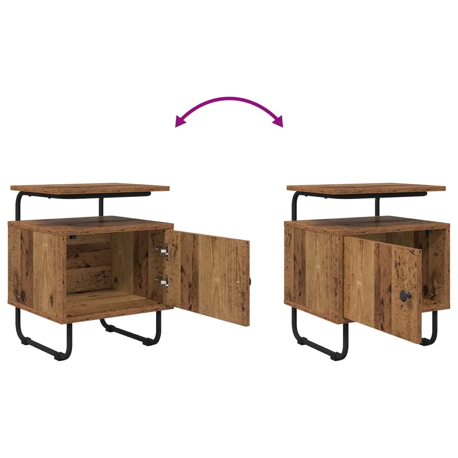 Table de chevet Bois ancien Bois d'ingénierie - 8