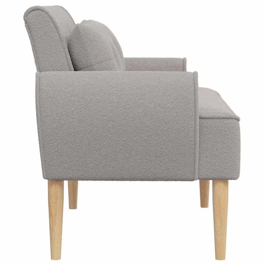 Canapé love seat avec capitonnage en boutons Gris clair Bouclé - 4