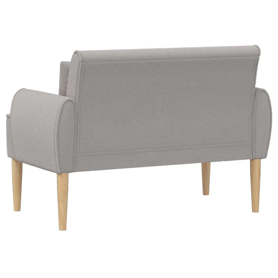 Canapé love seat avec capitonnage en boutons Gris clair Bouclé - 5