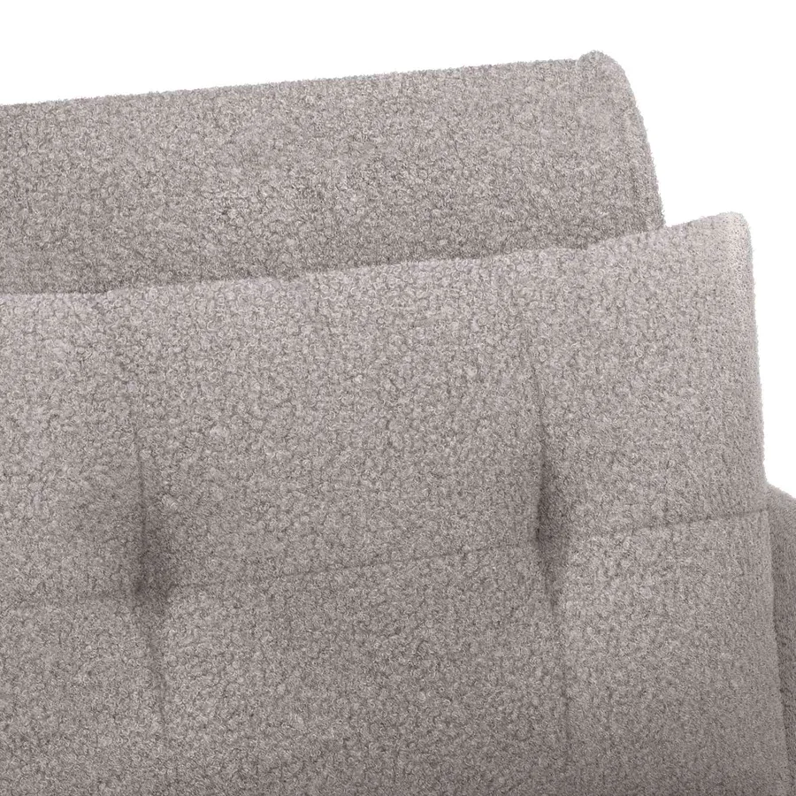 Canapé love seat avec capitonnage en boutons Gris clair Bouclé - 7