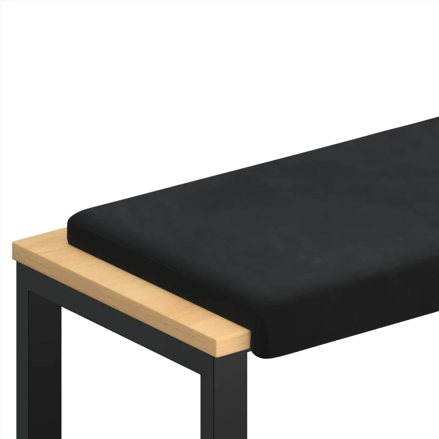 Coussin de banc Velours (V) Noir Profondeur 35 cm - 2