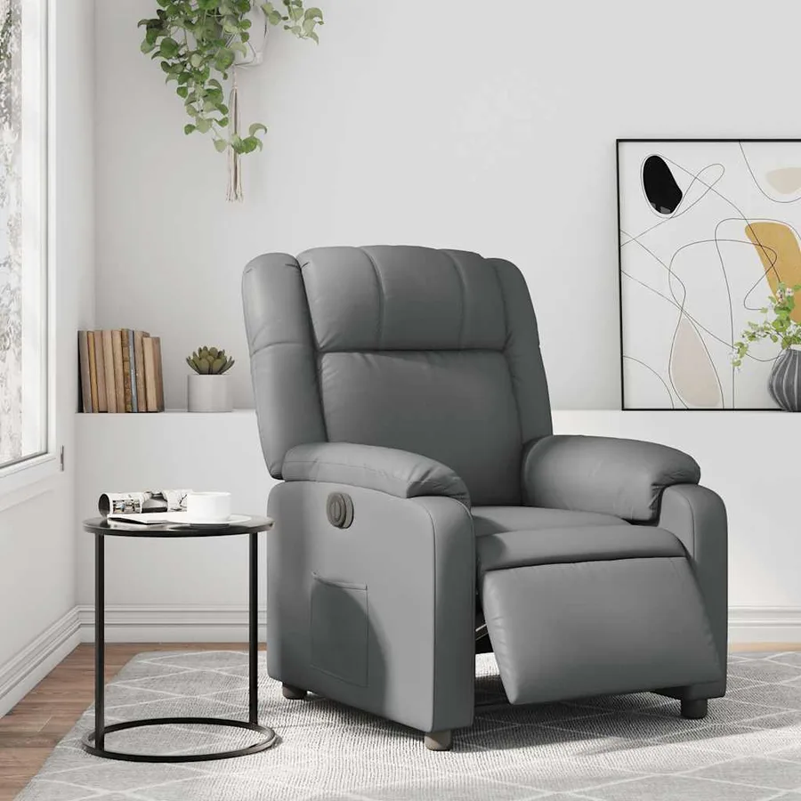 Fauteuil inclinable électrique Gris Similicuir - 16