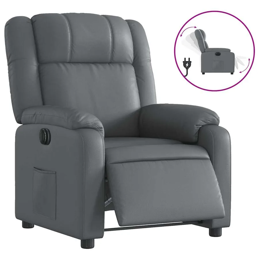 Fauteuil inclinable électrique Gris Similicuir - 2