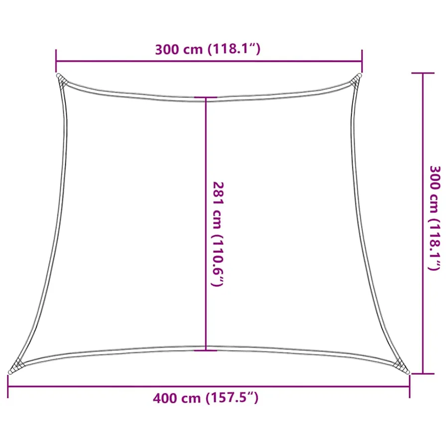 Voile d'ombrage 160 g/m² trapèze bleu 3/4x3 m PEHD - 10