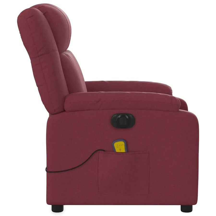 Fauteuil de massage inclinable électrique Rouge bordeaux Tissu - 10
