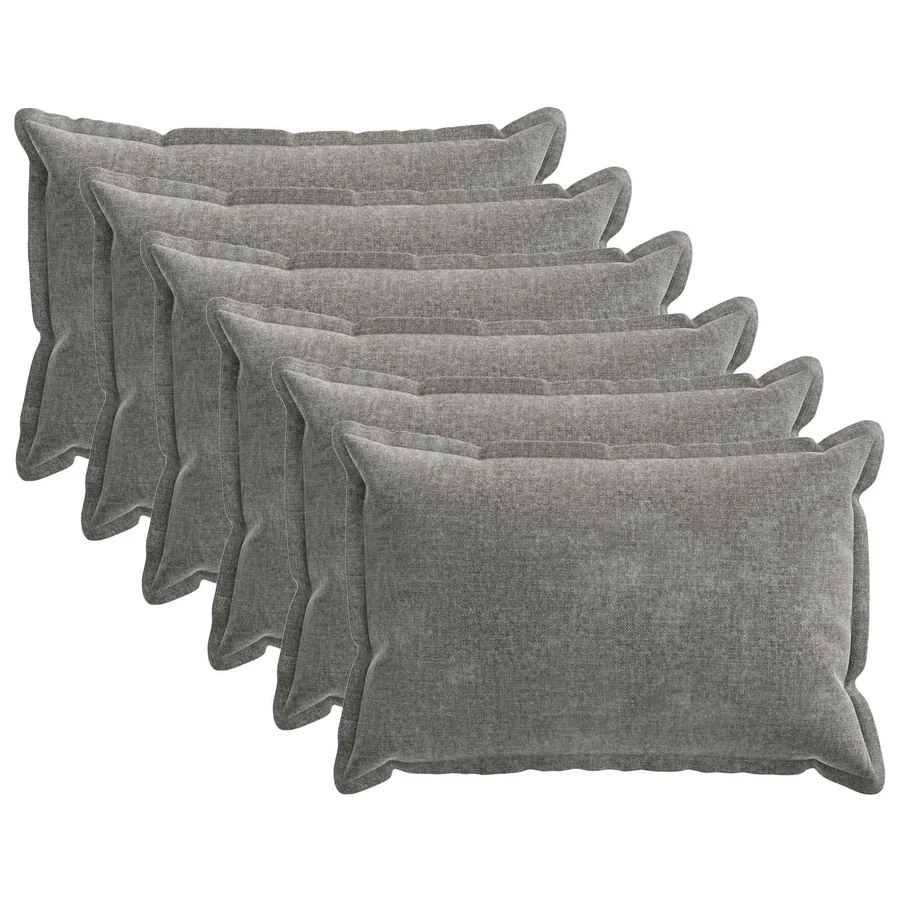Housse de coussin 6 pcs HOUTEN Gris foncé 40 x 60 cm