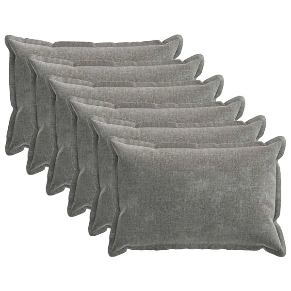 Housse de coussin 6 pcs HOUTEN Gris foncé 40 x 60 cm