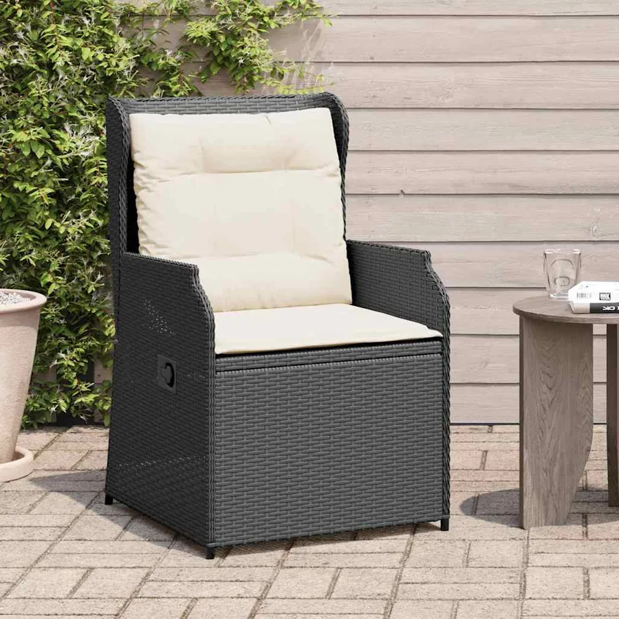 Banc de jardin 2 pcs Noir polyrotin - 3