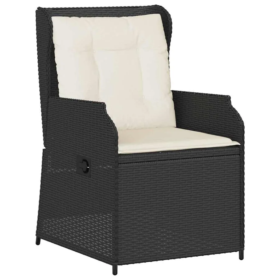Banc de jardin 2 pcs Noir polyrotin - 4