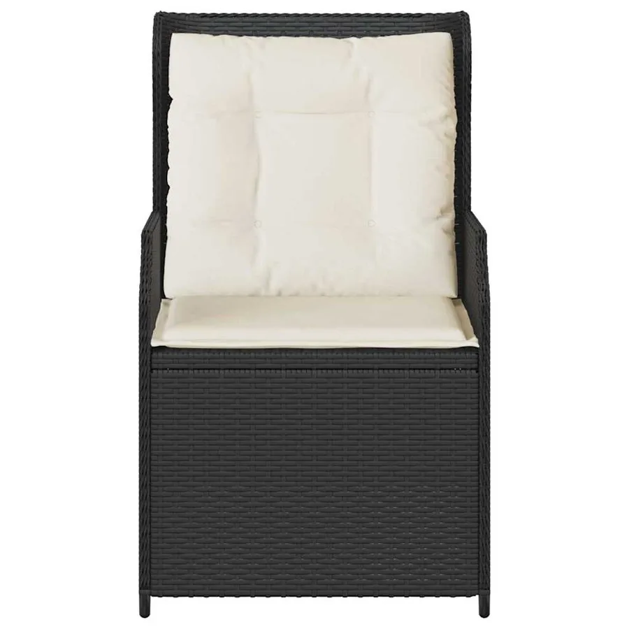 Banc de jardin 2 pcs Noir polyrotin - 5