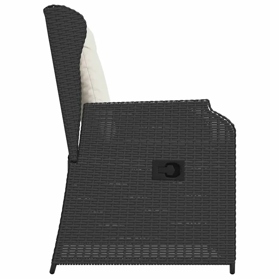 Banc de jardin 2 pcs Noir polyrotin - 6