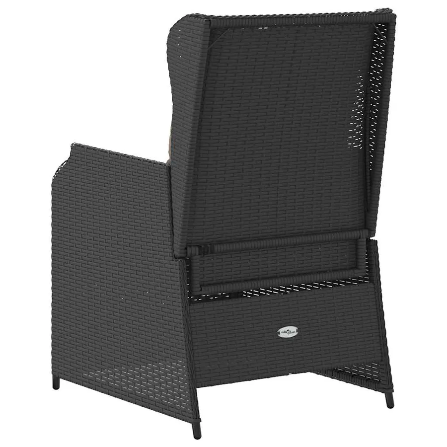 Banc de jardin 2 pcs Noir polyrotin - 7