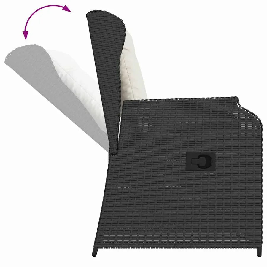 Banc de jardin 2 pcs Noir polyrotin - 9