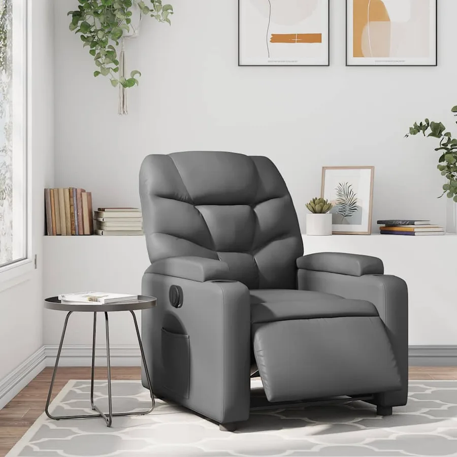 Fauteuil inclinable électrique Gris Similicuir - 16