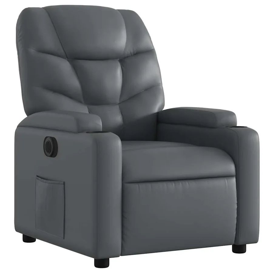 Fauteuil inclinable électrique Gris Similicuir - 4