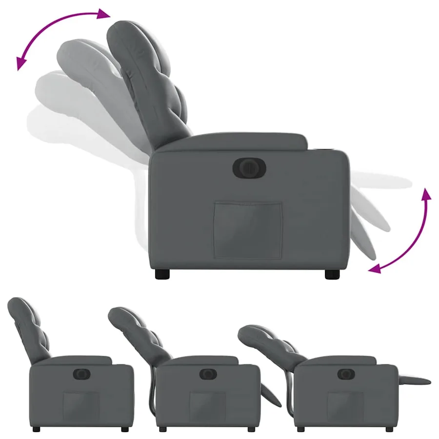 Fauteuil inclinable électrique Gris Similicuir - 7