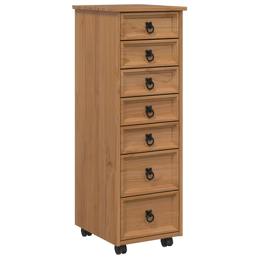 Cabinet Roulant avec Tiroirs CORONA Brun Miel - 2