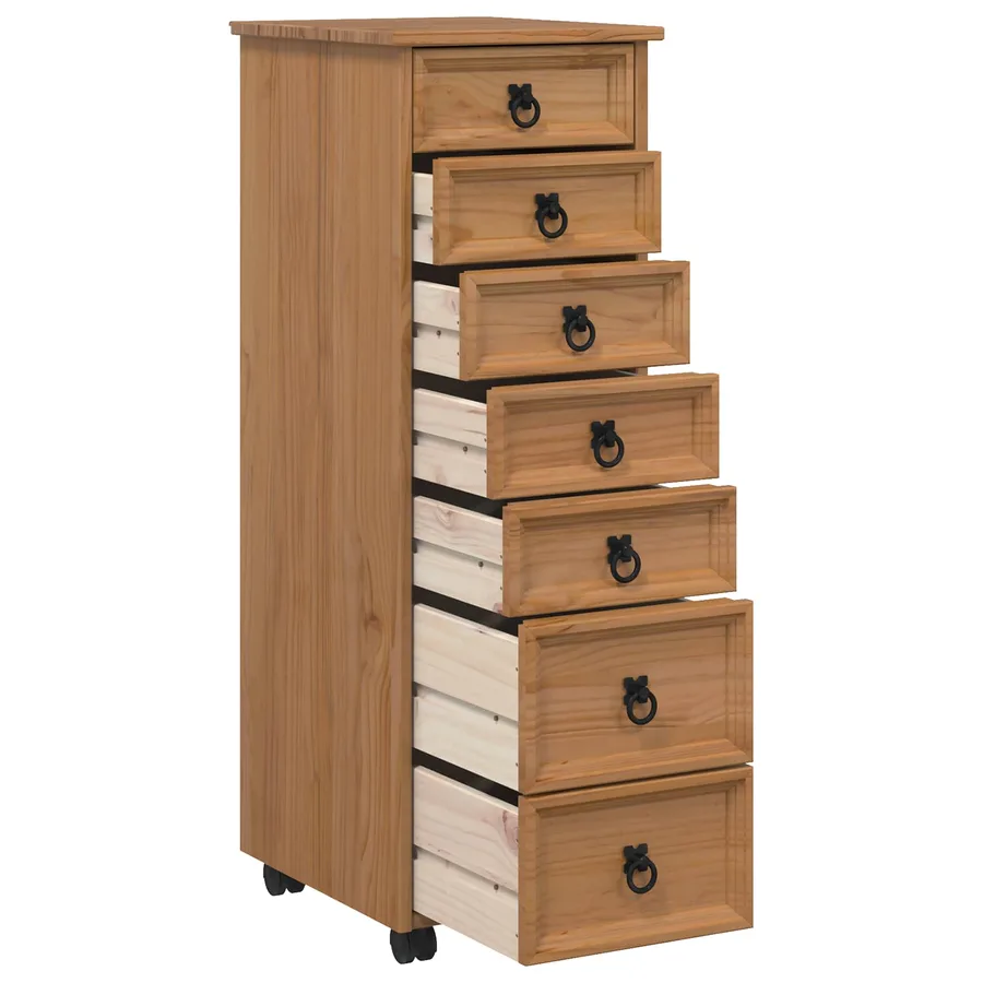 Cabinet Roulant avec Tiroirs CORONA Brun Miel - 3