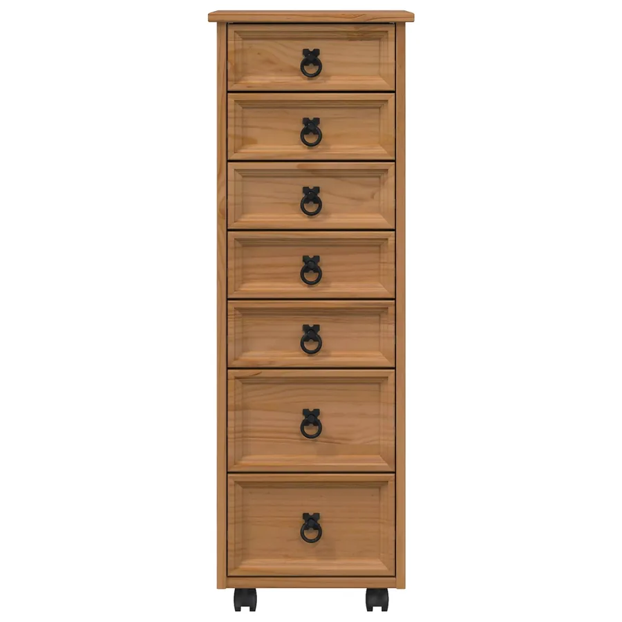 Cabinet Roulant avec Tiroirs CORONA Brun Miel - 4