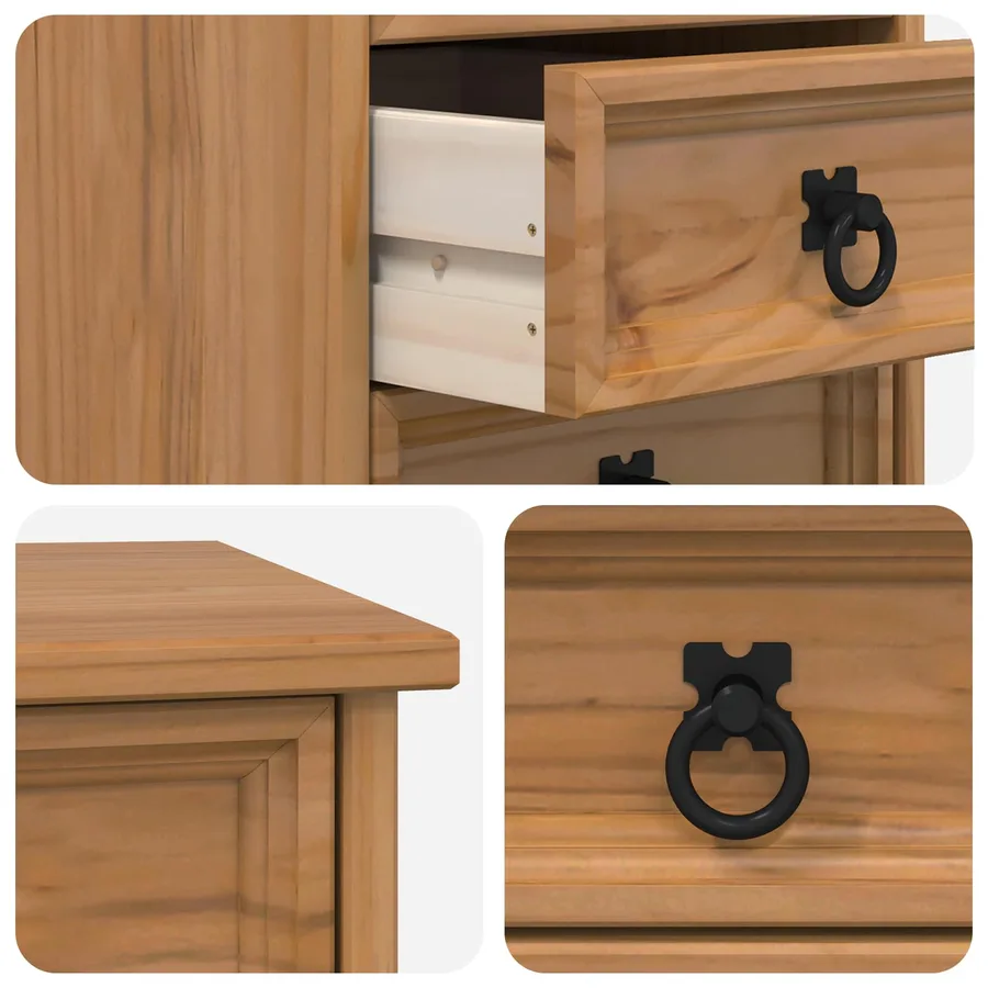 Cabinet Roulant avec Tiroirs CORONA Brun Miel - 7