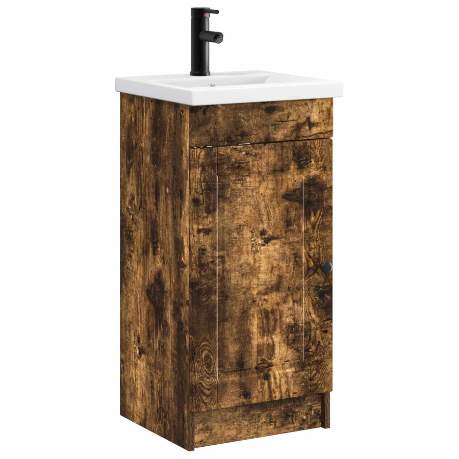 Meuble de salle de bain avec évier Chêne fumé 42 x 40 x 84,5 cm - 2