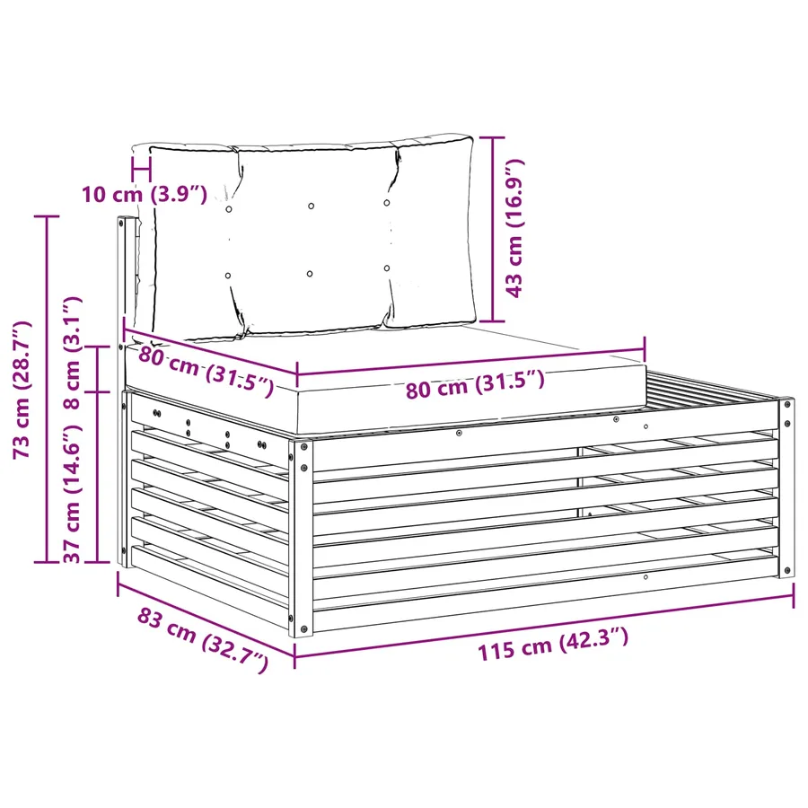 2 pcs Ensemble de canapés d'extérieur Polyester Blanc - 8