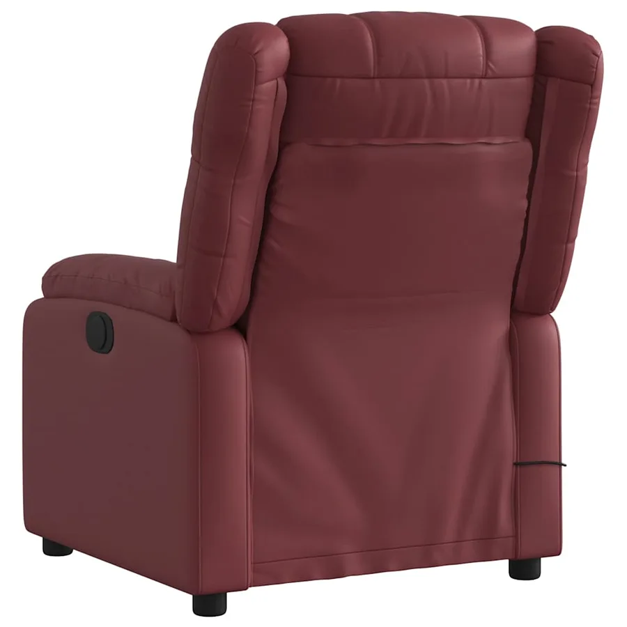 Fauteuil de massage inclinable électrique rouge bordeaux - 5