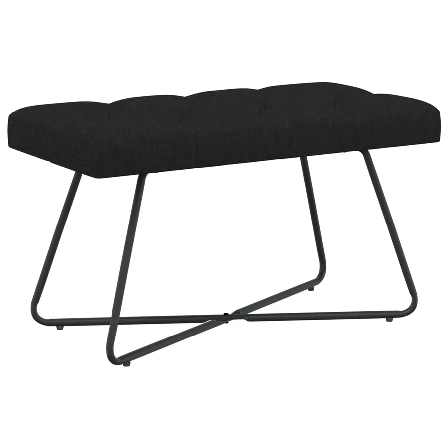 Banc avec capitonnage bouton Noir 80 x 40 x 46 cm Tissu - 2