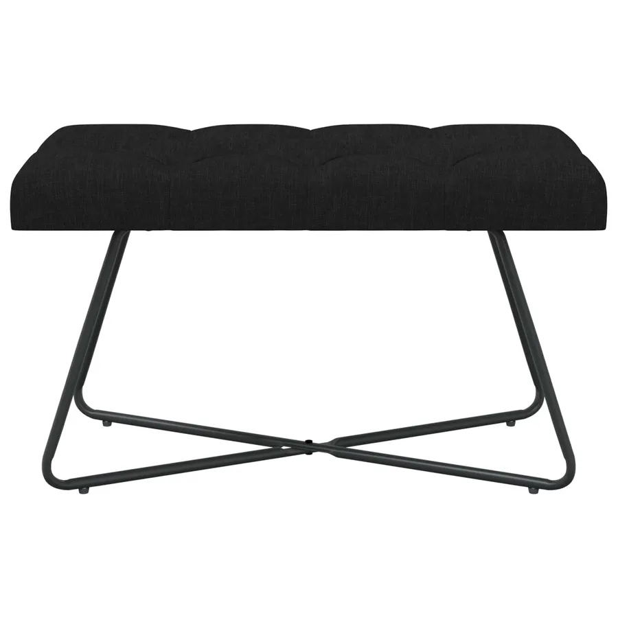 Banc avec capitonnage bouton Noir 80 x 40 x 46 cm Tissu - 5