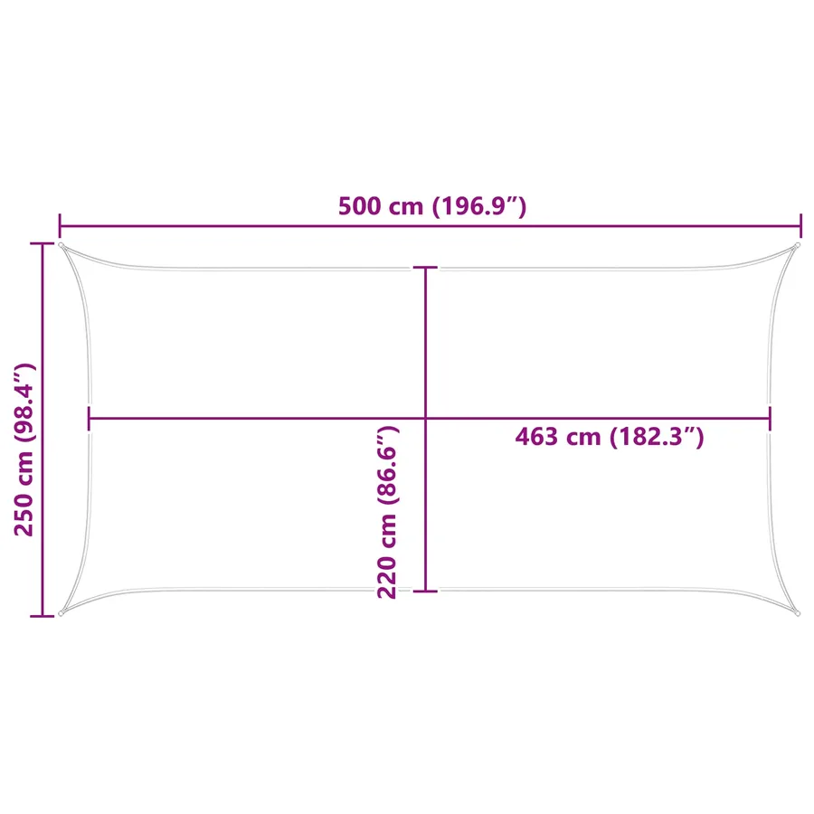 Voile d'ombre Bleu et Blanc 5 x 2,5 m 100 % polyester Oxford - 10