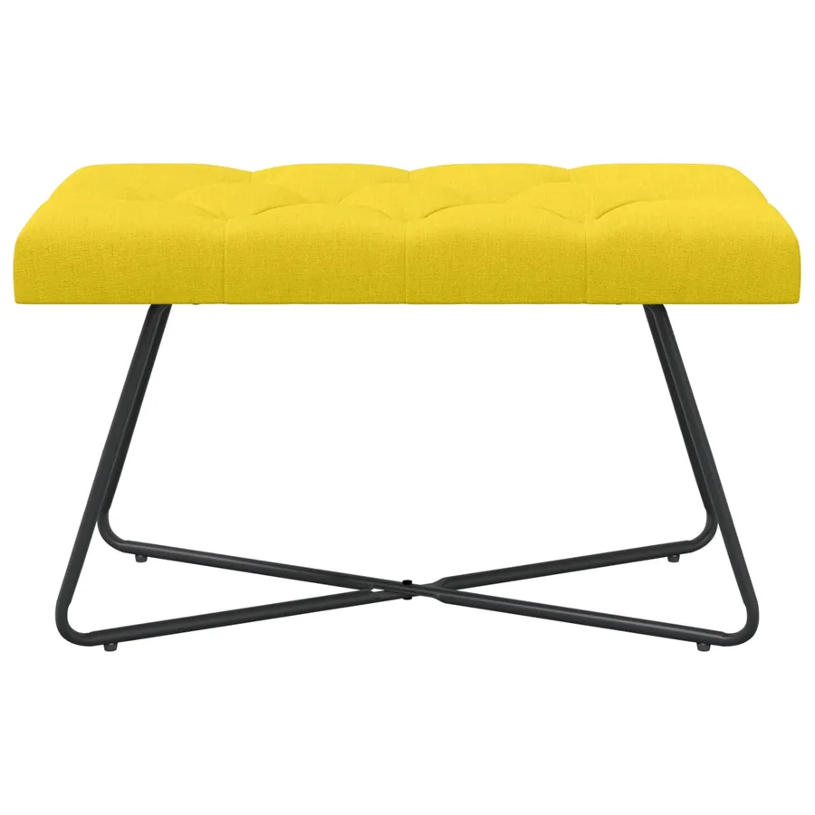 Banc avec capitonnage bouton Jaune clair 80 x 40 x 46 cm Tissu - 5